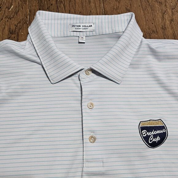 Peter Millar Other - Peter Millar Polo Shirt Mens XL Blue Striped Summer Comfort Short Sleeve Stretch